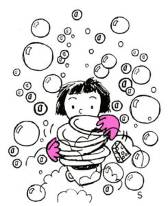 Enfants charmants, dessin de Sylvie Martin pour la Gazette de Lorette